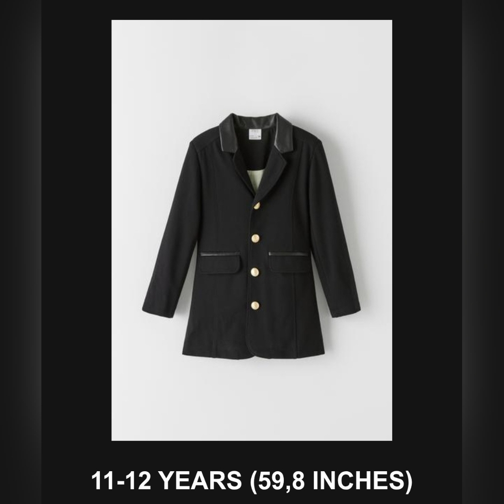 Zara Kids Black Blazer with Gold Buttons